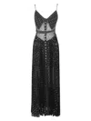 Self-portrait Black And Gold Chiffon Maxi Dress