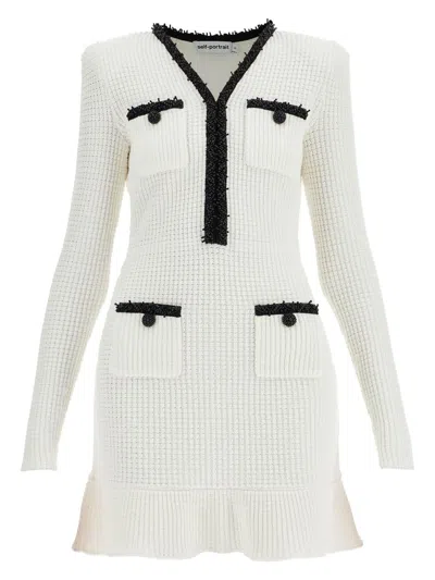 SELF-PORTRAIT WOMEN'S BEADED KNIT MINI DRESS