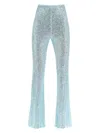 Self-portrait Aquamarine Polyamide Pants In Azure