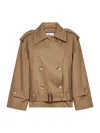 Self-portrait Self Portrait Women Beige Gabardine Trench Jacket In Neutral