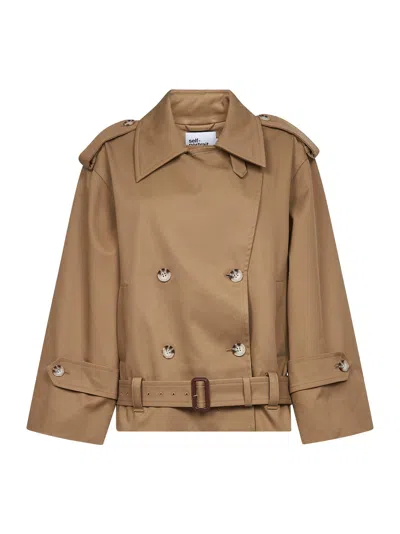 Self-portrait Self Portrait Women Beige Gabardine Trench Jacket In Neutral