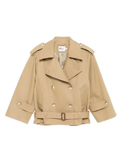 Self-portrait Women Beige Trench Coat In Neutral