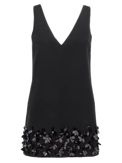 SELF-PORTRAIT SELF PORTRAIT WOMEN 'BLACK CREPE 3D SEQUIN MINI' DRESS