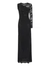 Self-portrait Self Portrait Women Black Rhinestone Mesh And Lace Maxi Dress In Black