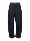 Self-portrait Self Portrait Women Blue Cotton Denim Barrel Jeans In Gray