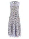 Self-portrait Blue Fine Lace Pearl Midi Dress