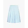 Self-portrait Blue Satin Midi Skirt Clothing In Multi