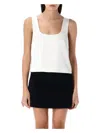 Self-portrait Bonded Satin Vest In White