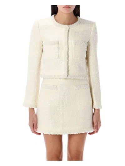 SELF-PORTRAIT WOMEN'S BOUCLÃ© PEARL TRIM JACKET