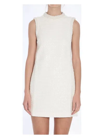 SELF-PORTRAIT WOMEN'S BOUCLE MINI DRESS WITH PEARLS