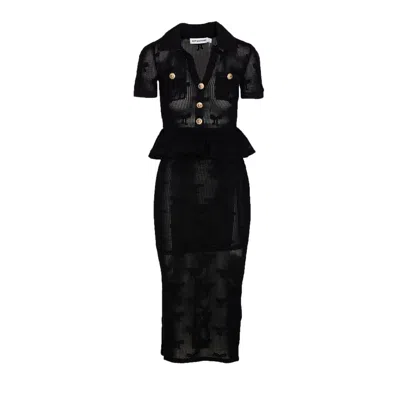 Self-portrait Self Portrait Women Bow Crochet Midi Dress In Black