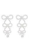 Self-portrait Tiered Pearl Bow Earrings In Silver