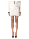 Self-portrait Bow-jacquard Mini Skirt In Cream