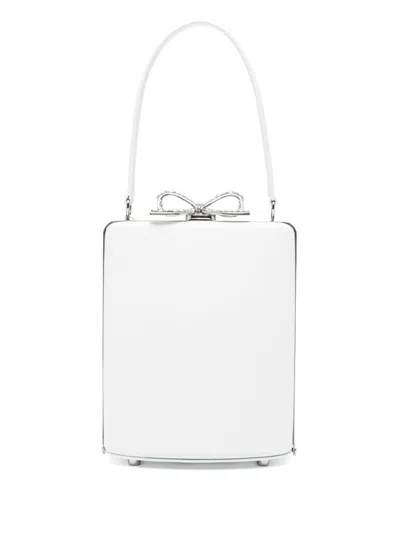Self-portrait Self Portrait Women Bow Leather Bucket Bag In Grey