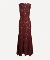 Self-portrait Womens Burgundy Guipure-lace Stretch-woven Midi Dress In Burgundy