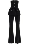 Self-portrait Bustier Jumpsuit With In Black