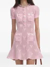 Self-portrait Self Portrait Women Pink Bow Crochet Crystal Mini Dress