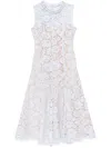Self-portrait Self Portrait Lace Pearl Midi Dress In Blu