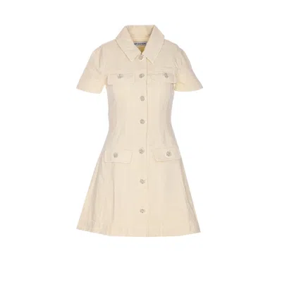Self-portrait Self Portrait Women Collared Denim Midi Dress In Neutral
