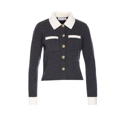 SELF-PORTRAIT SELF PORTRAIT WOMEN CONTRAST COLLAR CARDIGAN