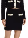 Self-portrait Ribbed Texture High-waisted Mini Length Skirt In Black