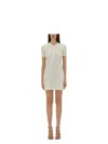 Self-portrait Mini Abito Polo In Crochet Bianco  Donna In Neutral