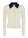 Self-portrait Women Cream Merino Wool Cardigan In Neutral