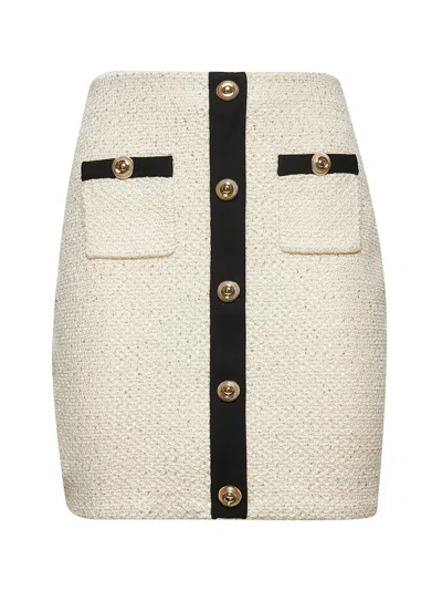 SELF-PORTRAIT SELF PORTRAIT WOMEN CREAM SEQUIN KNIT MINI SKIRT