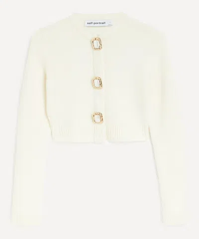 Self-portrait Women's Cream Wool Cardigan In Neutral