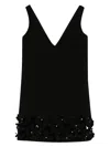 Self-portrait Sequined Crepe Mini Dress In Black