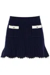 Self-portrait Crochet Mini Skirt In Blue
