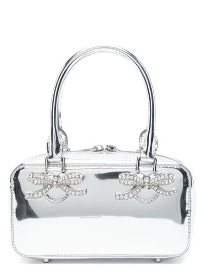 Self-portrait Women's Crystal Embellished Mini Bag In Silver