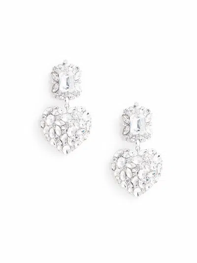 Self-portrait Women Crystal Heart Tiered Earrings