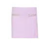 Self-portrait Self Portrait Lilac Stretch Viscose Blend Mini Skirt