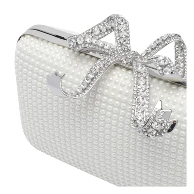 Self-portrait Self Portrait Women Curved Canvas Handbag In White