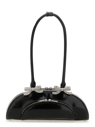 Self-portrait Women Curved Shoulder Bag In Black