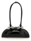 Self-portrait Black Leather Curved Shoulder Bag In Black