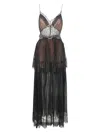 Self-portrait Sheer Tiered Lace-trimmed Maxi Dress