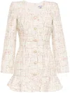 Self-portrait Self Portrait Pastel Boucle V Neck Mini Dress In Multi