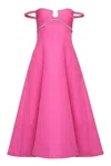 Self-portrait Diamante-embellished Textured Midi-dress In Fuchsia