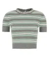 Self-portrait Striped Cropped T-shirt