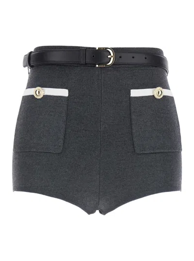 Self-portrait Women Grey Knit Shorts