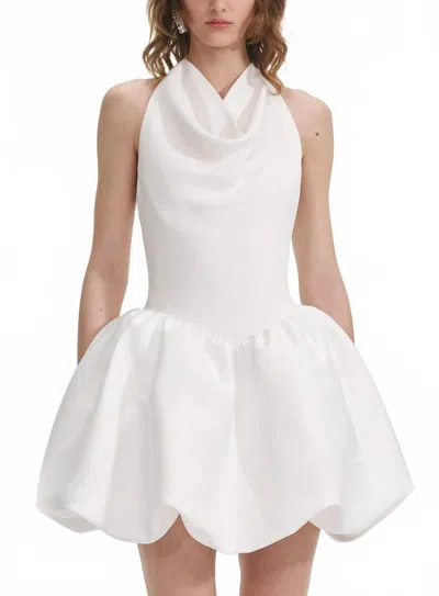 SELF-PORTRAIT WOMEN'S HALTER NECK MINI DRESS IN WHITE