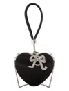 Self-portrait Top Handle Heart Clutch In Black