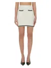 Self-portrait Self Portrait Women Ivory Bow Jacquard Knit Mini Skirt In Beige