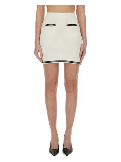 SELF-PORTRAIT WOMEN'S JACQUARD SKIRT WITH BOW