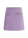 Self-portrait Self Portrait Lilac Stretch Viscose Blend Mini Skirt