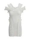 Self-portrait Women Knit Ruffle Mini Dress In White