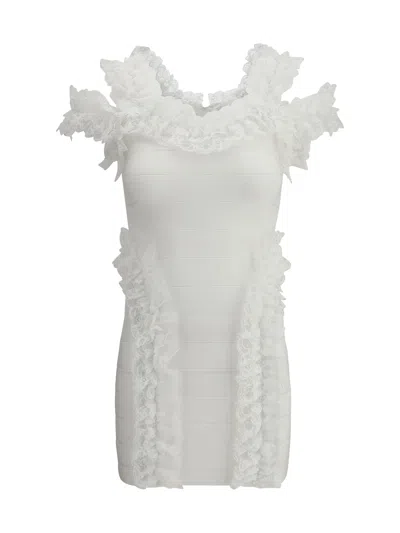 Self-portrait Women Knit Ruffle Mini Dress