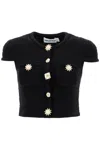 Self-portrait Crystal Embellished-buttons Cardigan In Black
